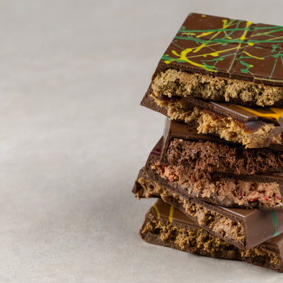 Date-Sweetened Date Halawa & Caramel Kunafa Chocolate Bar