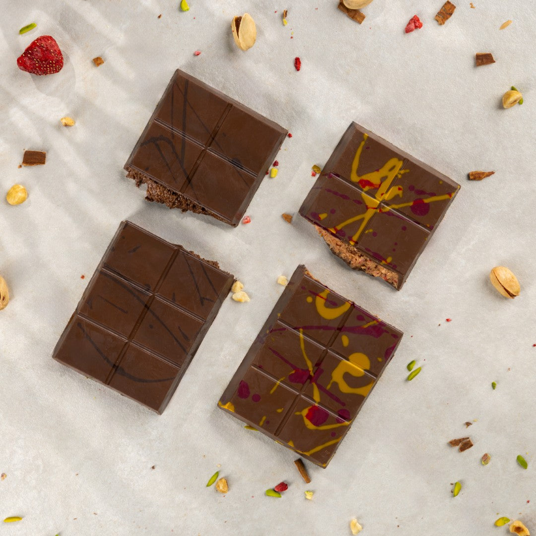 Date-Sweetened Choco Hazelnut Kunafa Chocolate Bar