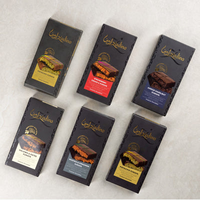 Date-Sweetened Date Halawa & Caramel Kunafa Chocolate Bar