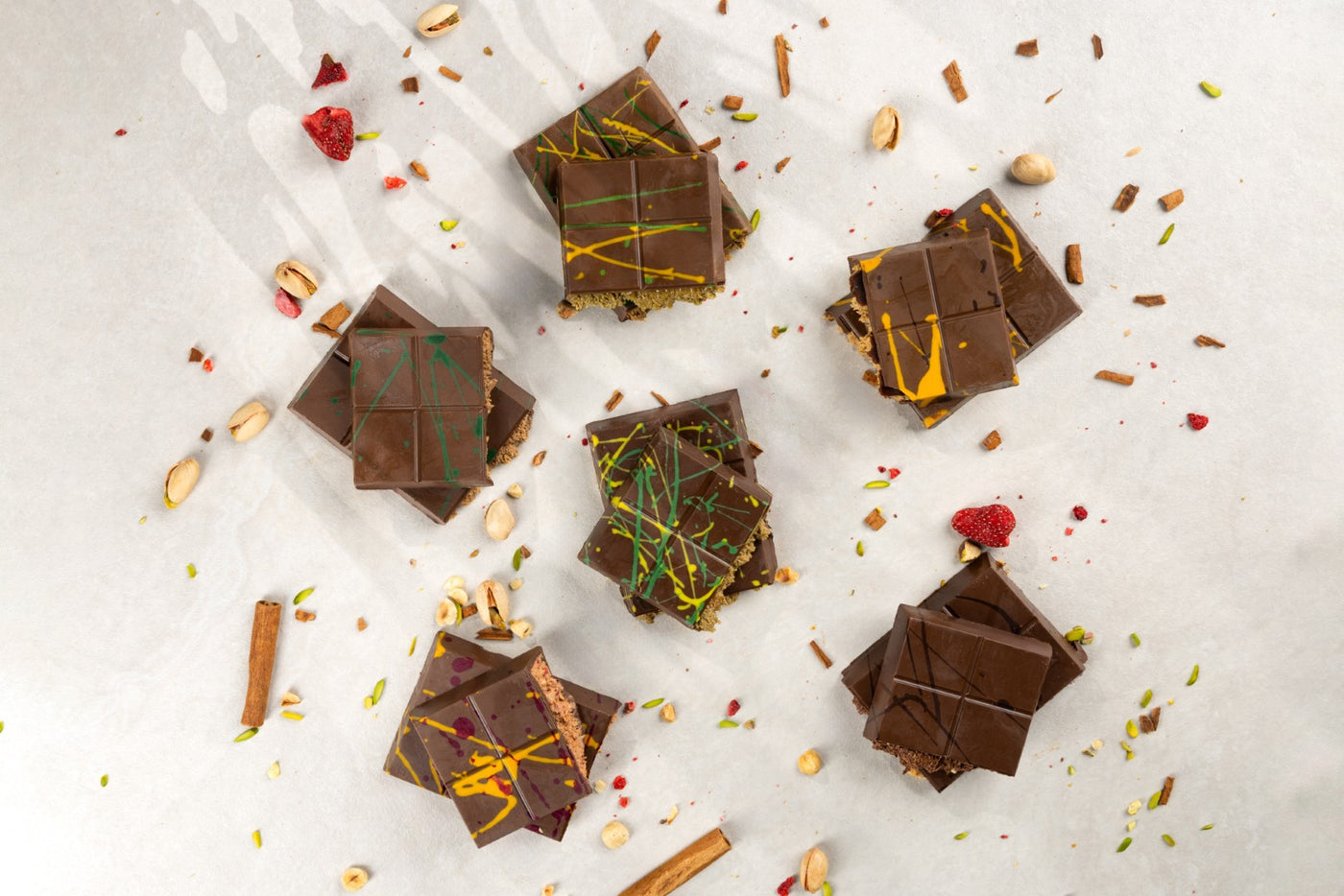 Date-Sweetened Date Halawa & Caramel Kunafa Chocolate Bar