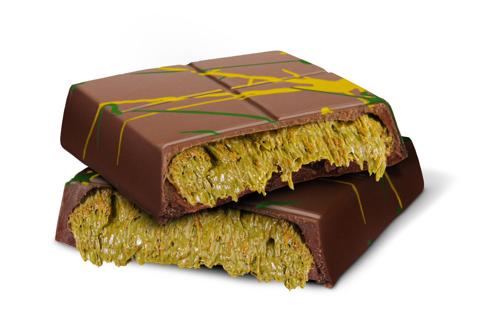 Date-Sweetened Pistachio Cream Kunafa Chocolate Bar