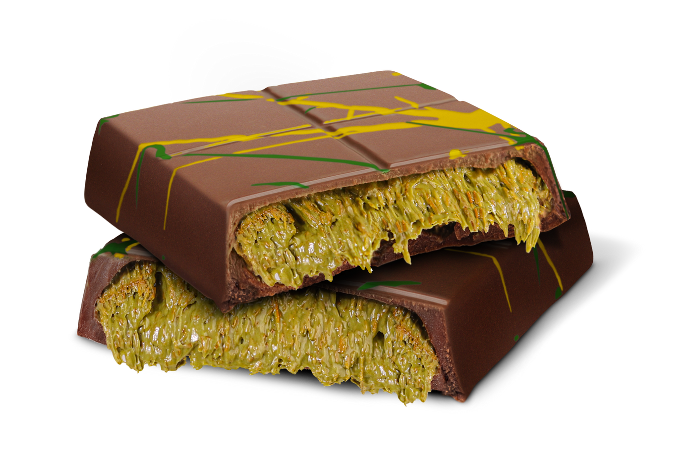 Date-Sweetened Pistachio Cream Kunafa Chocolate Bar