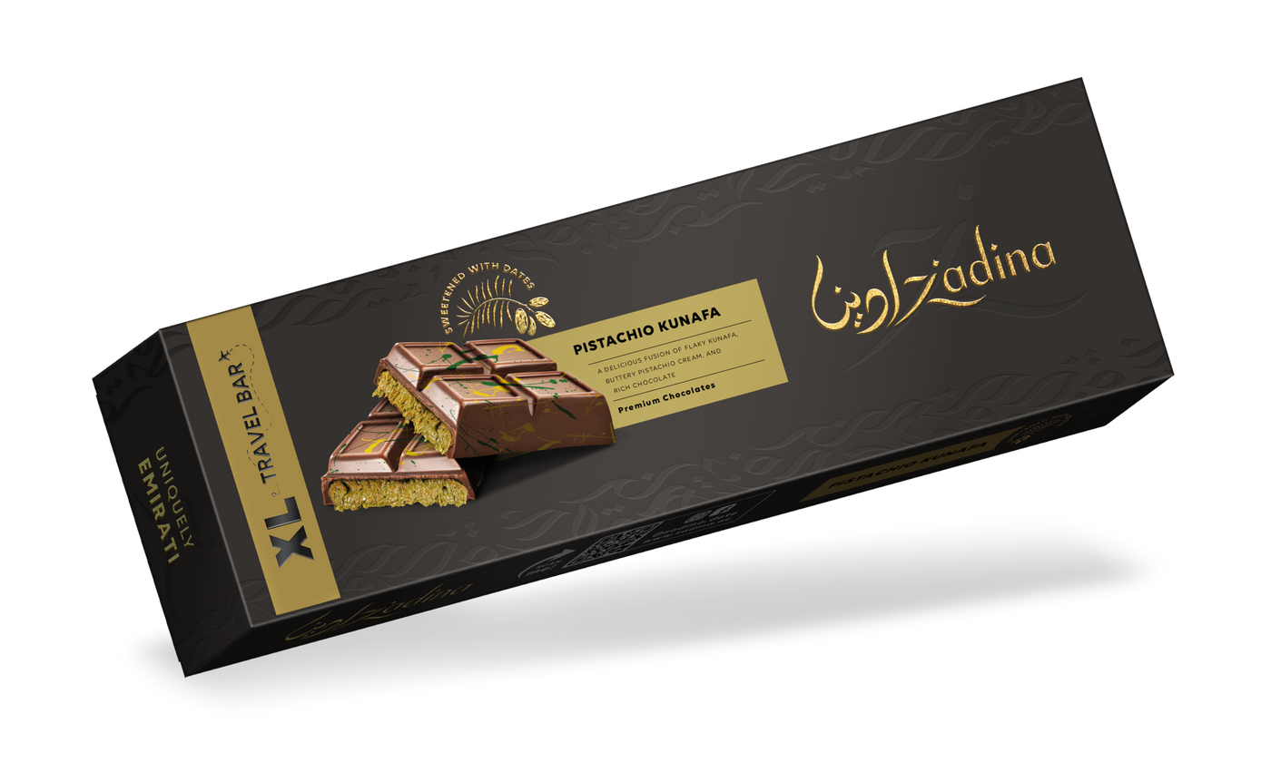 Jumbo Date Sweetened Pistachio Kunafa Chocolate Bar - 470g