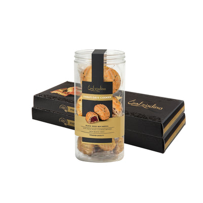 Pistachio Kunafa & Ma’amoul Duo Bundle – 2 Jumbo Pistachio Kunafa Chocolate Bars, 1 Jar of Ma’amoul