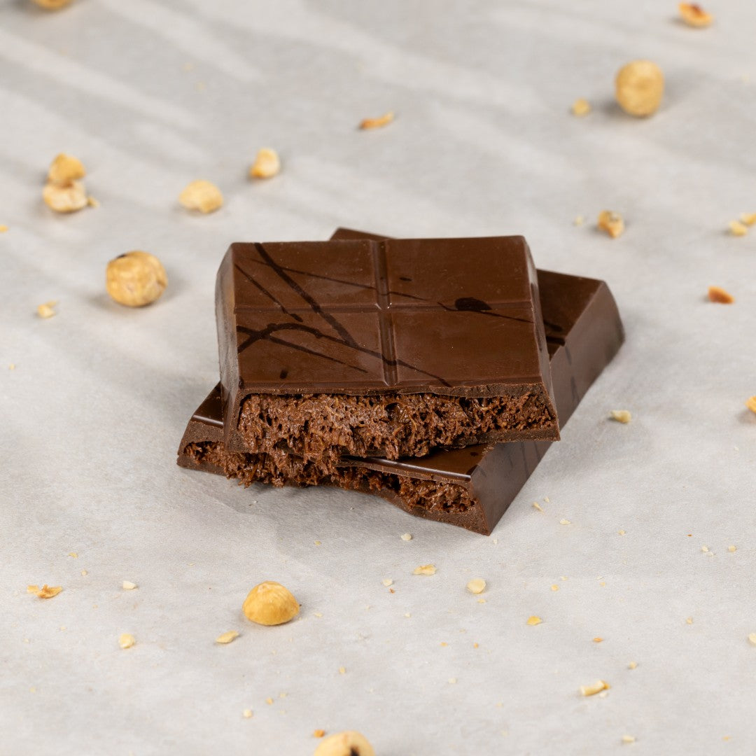 Date-Sweetened Choco Hazelnut Kunafa Chocolate Bar