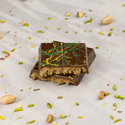 Date-Sweetened Pistachio Cream Kunafa Chocolate Bar
