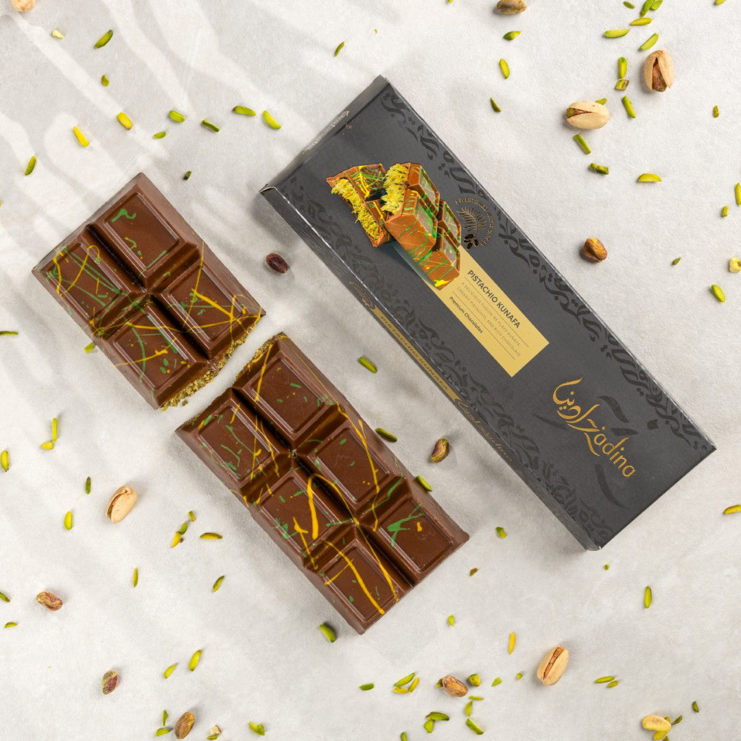 Jumbo Date Sweetened Pistachio Kunafa Chocolate Bar - 470g