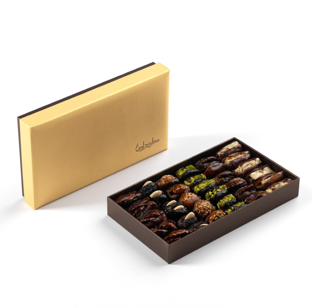 Gold Rectangle Small Box With Assorted Dates