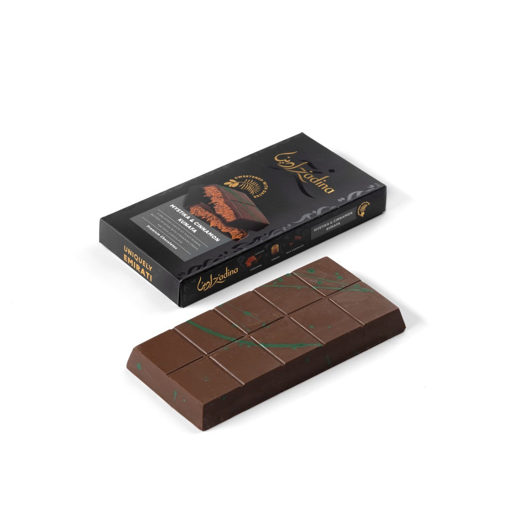 Date-Sweetened Mystika & Cinnamon Kunafa Chocolate Bar