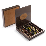Luxurious Camel Leather Large Wooden Date Box - 1.1kg
