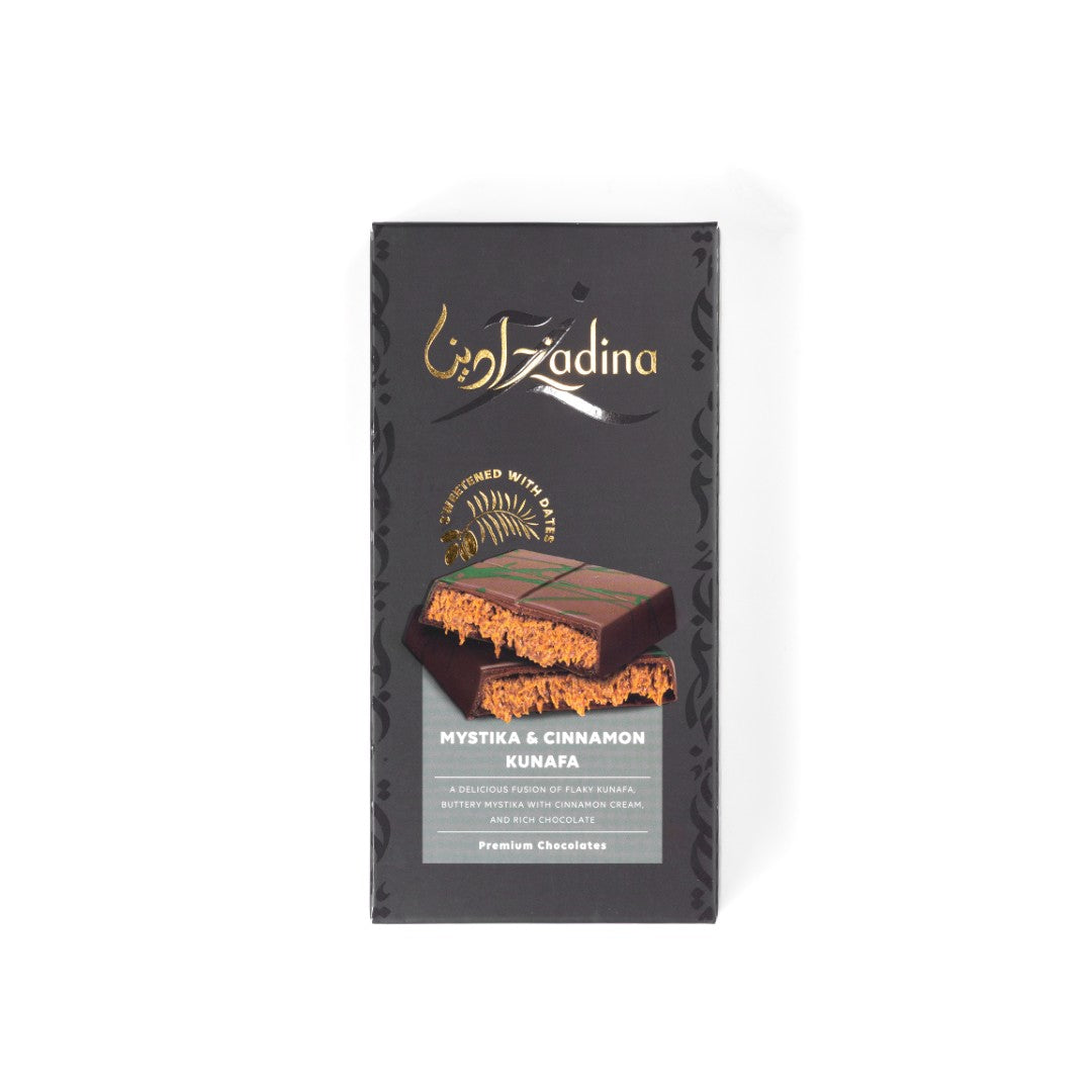 Date-Sweetened Mystika & Cinnamon Kunafa Chocolate Bar