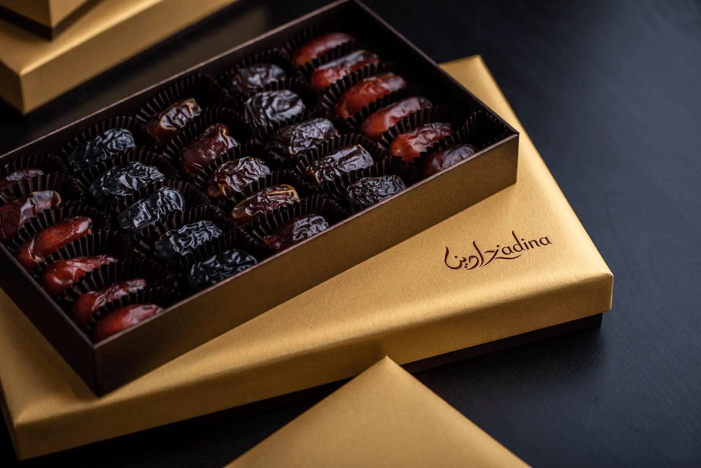 Gold Square Large Box With Assorted Dates