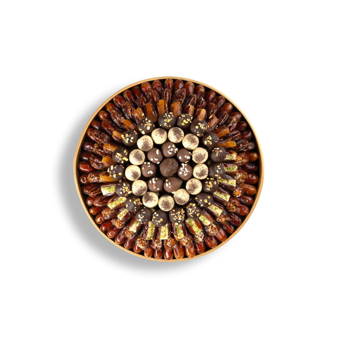 Resin Desert Round Tray & Emirati Date Set - 2kg