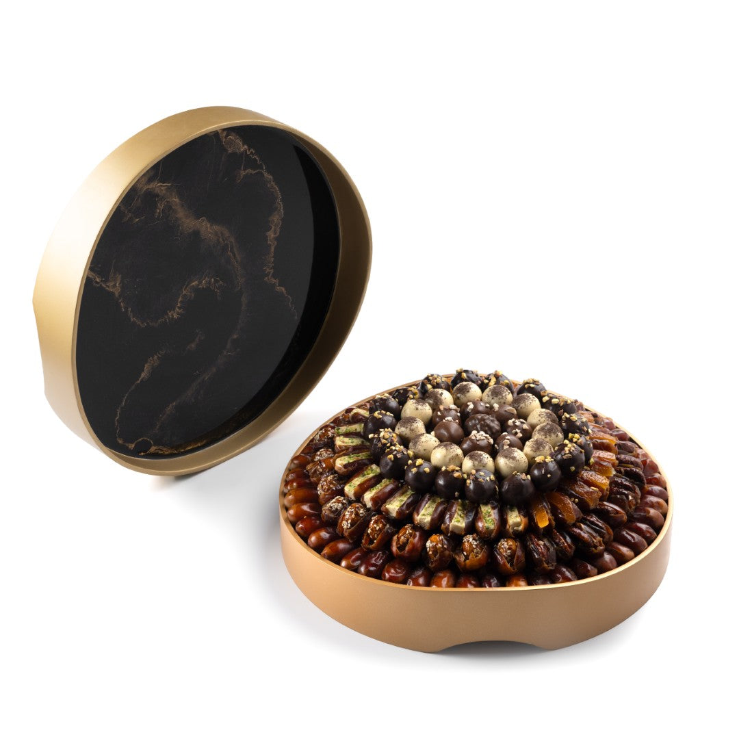 Resin Desert Round Tray & Emirati Date Set - 2kg