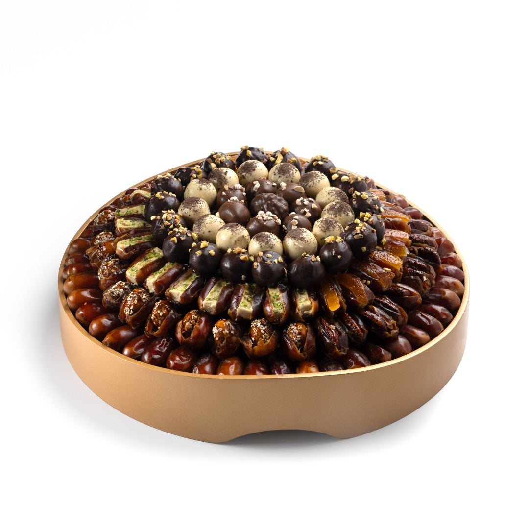 Resin Desert Round Tray & Emirati Date Set - 2kg