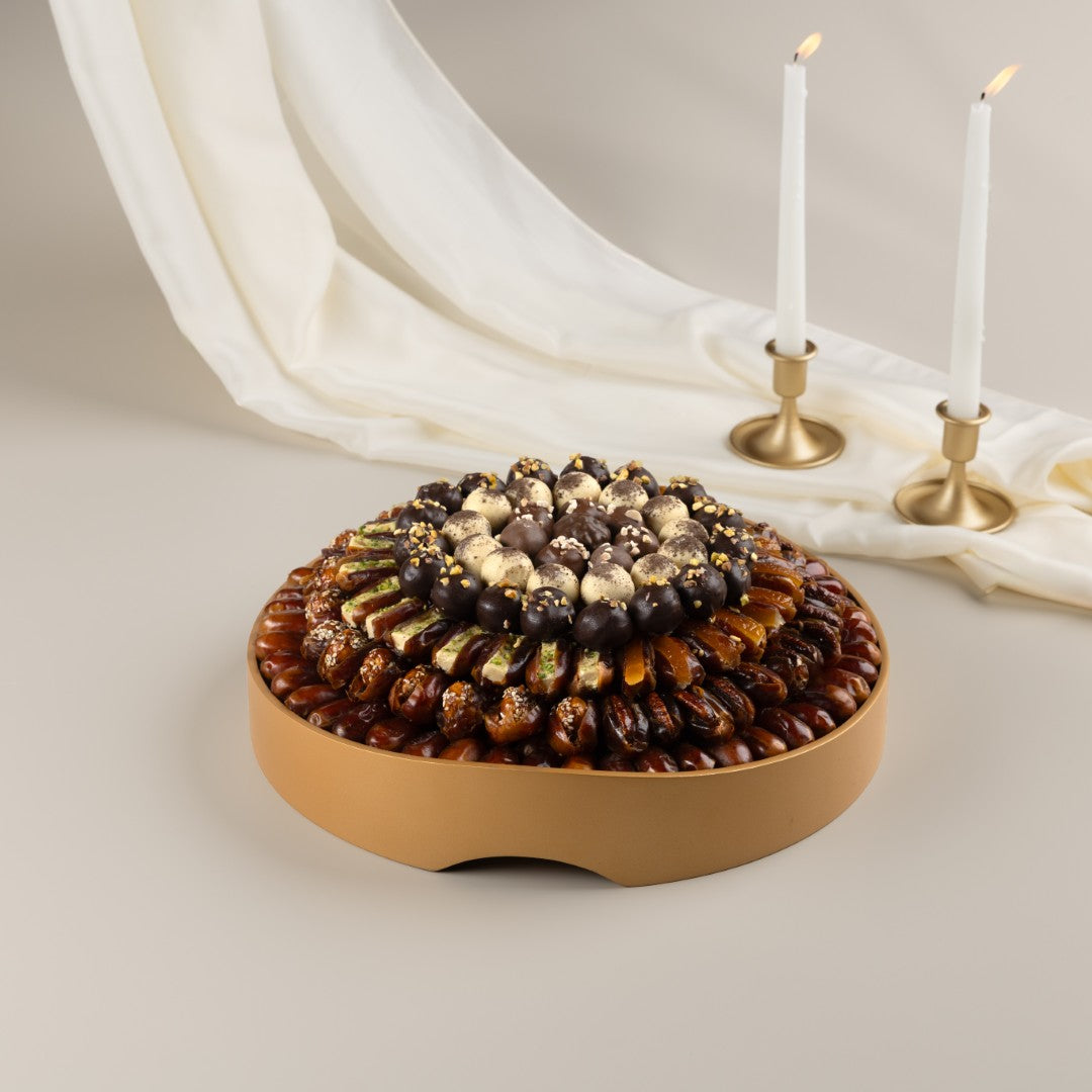 Resin Desert Round Tray & Emirati Date Set - 2kg