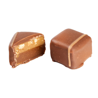 Milk Chocolate Filled with Caramel, Speculoos & Salted Caramelized Pecan