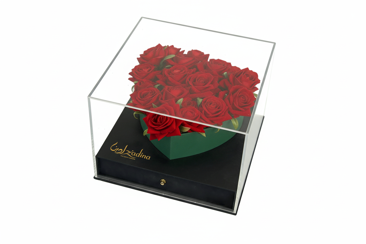 Valentine's Day Gift Box With Heart-shaped Roses Bouquet - 262g
