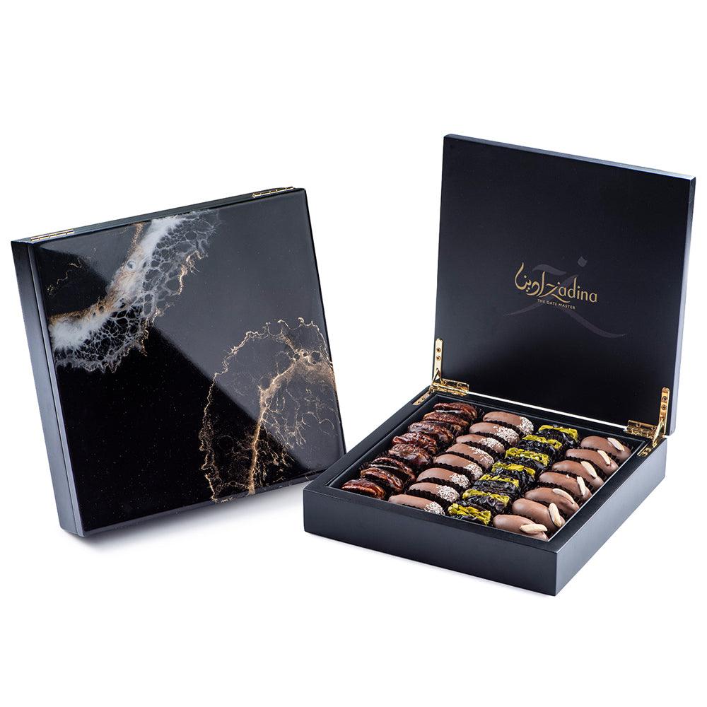 Resin Small Wooden Box Desert Art Black