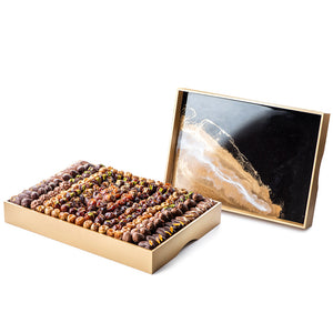 Wooden Rectangular Resin Desert Tray & Emirati Date Gift Set