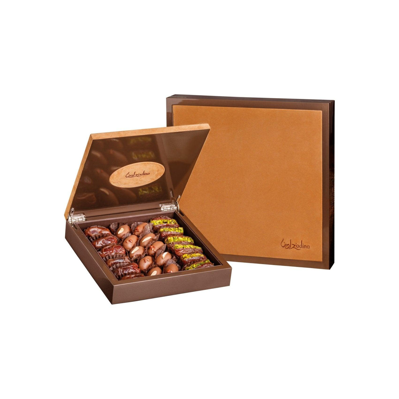 Small Wooden Camel Leather Dates Box